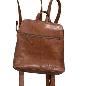 Fossil Brown Leather Backpack
